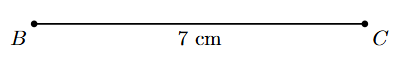 Step 1 Step 1: A line segment BC of length 7 cm is drawn.